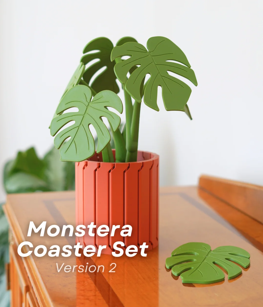 Monstera Coaster Set V2 - THE FLAPJACK3D STORE